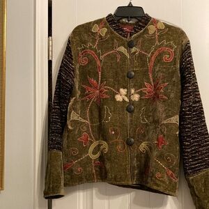 Embroidered vintage Olive Green Jacket